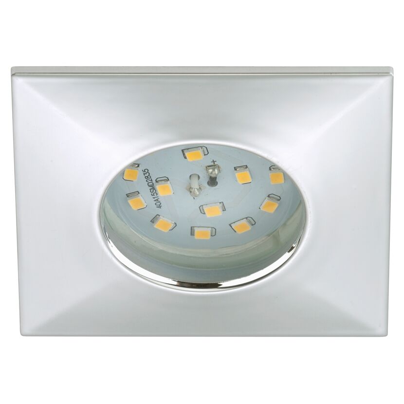 Silberfarbene LED Einbauleuchte, quadratisch