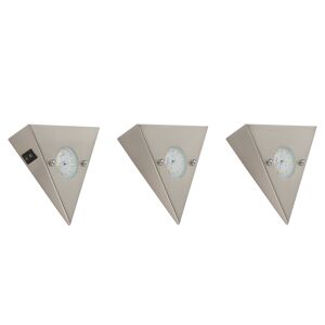 LED-Unterbauleuchten 'Triangle' nickelfarben 3 Stück