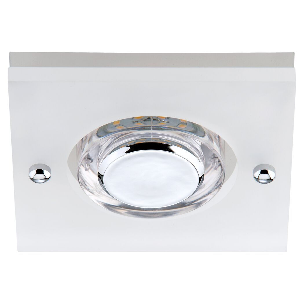 Weiße LED Einbauleuchte mit Chromdetails