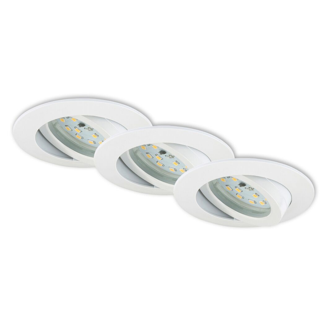 LED-Einbauleuchtenset 'Attach Dim' dimmbar 16,5 W 1200 lm warmweiß Ø 8,2 cm 3 Stück
