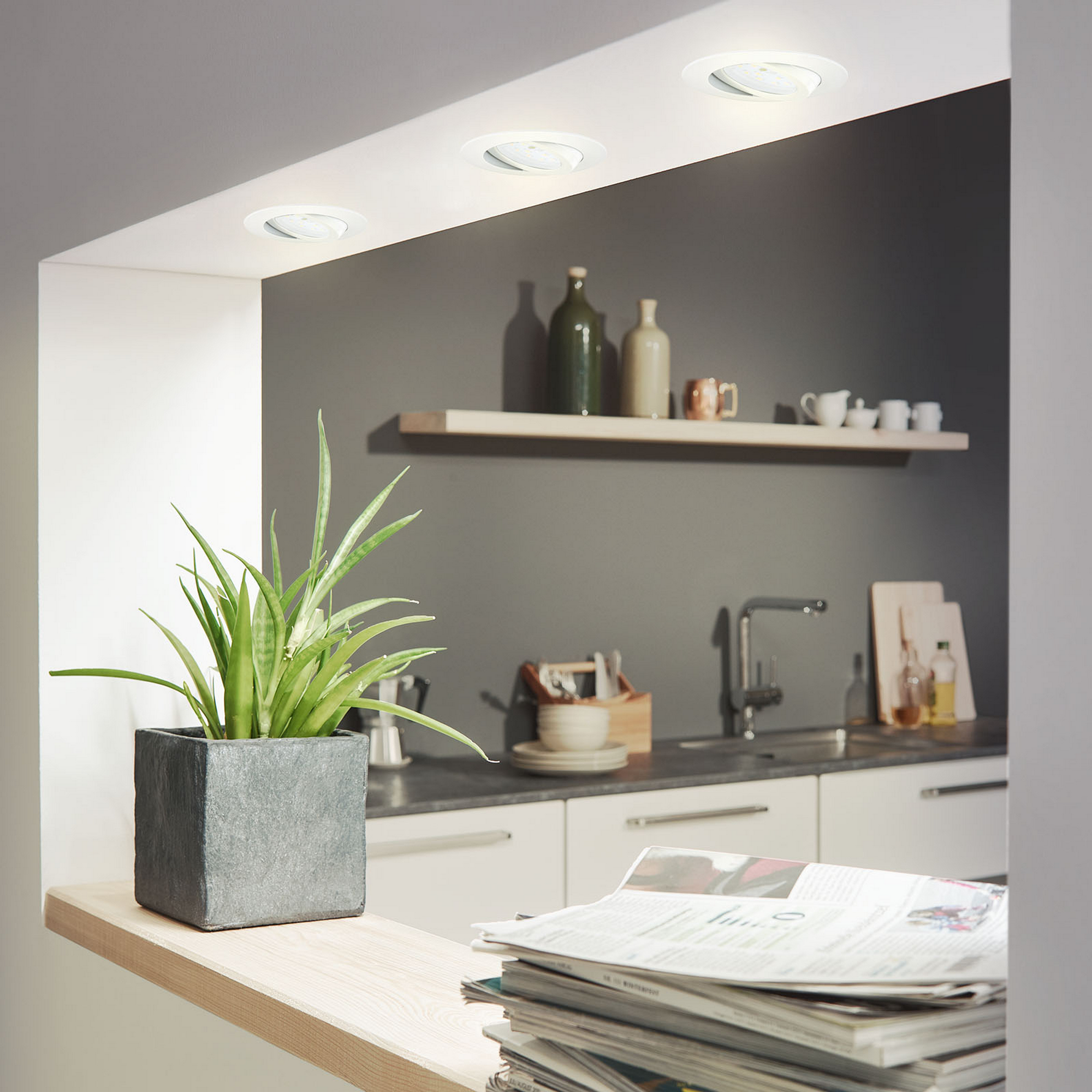 LED-Einbauleuchten dimm- und schwenkbar 5,5 W 3 Stück weiß