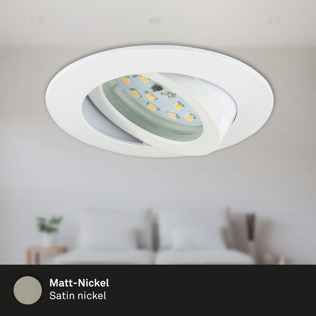LED-Einbauleuchtenset 'Attach Dim' dimmbar 16,5 W 1200 lm warmweiß Ø 8,2 cm 3 Stück