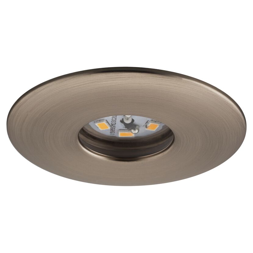 LED-Einbauleuchte, Nickel, 3er-Set