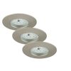 Drei LED Einbauleuchten Nickel