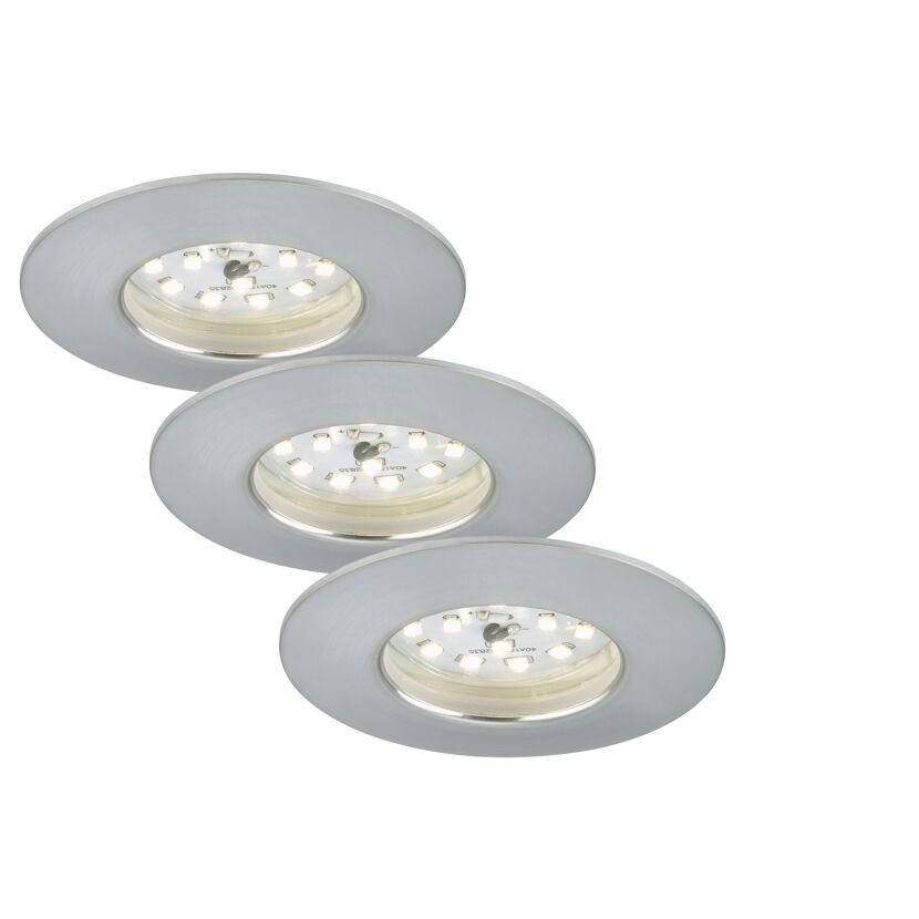 Drei LED Einbauleuchten 3x5W, 400lm, Alu