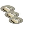 Drei LED-Einbauleuchten Nickel