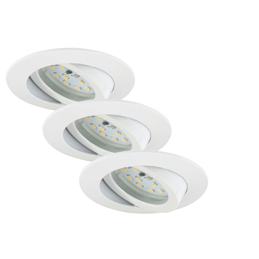 Drei weiße LED Einbauleuchten