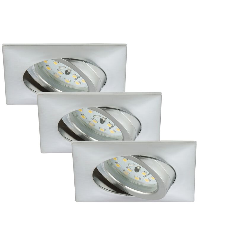 Drei LED Einbauleuchten 3x5W, 400lm, Alu