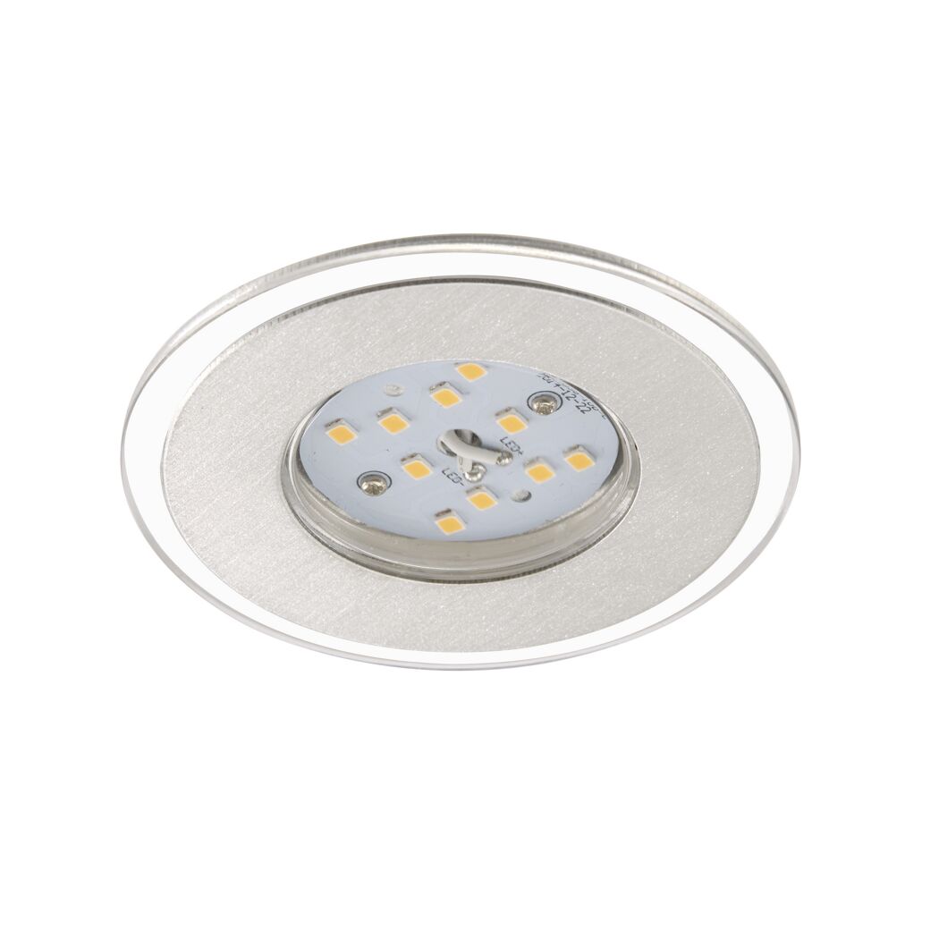 runde LED Einbauleuchte mit silbernem Rand