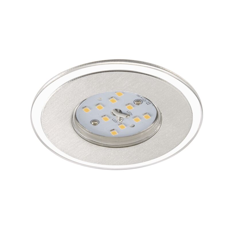 runde LED Einbauleuchte mit silbernem Rand