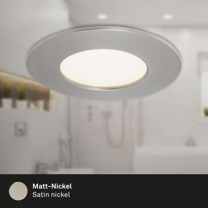 LED-Einbauleuchte 'Flat' matt-nickel 6 W 3 Stück