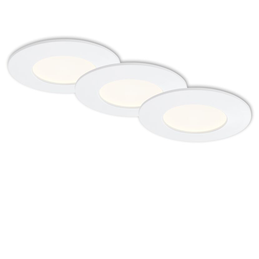 LED-Einbauleuchte 'Flat' weiß 6 W 3 Stück