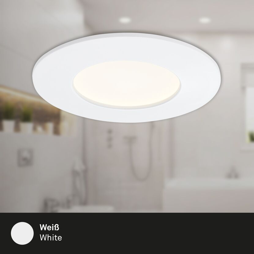 LED-Einbauleuchte 'Flat' weiß 6 W 3 Stück
