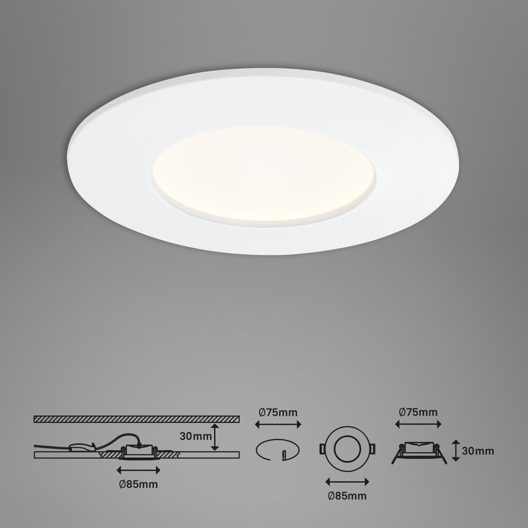 LED-Einbauleuchtenset 'Flat In' 16,5 W 1800 lm neutralweiß Ø 8,5 cm 3 Stück