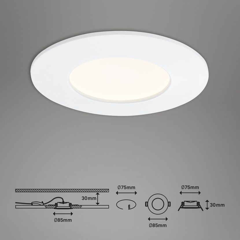 LED-Einbauleuchte 'Flat' weiß 6 W 3 Stück