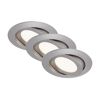 LED-Einbauleuchtenset 'Flat Move' 14,4 W 1800 lm neutralweiß Ø 10,6 cm 3 Stück