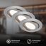 LED-Einbauleuchte 'Flat' matt-nickel 6 W, 3er-Set