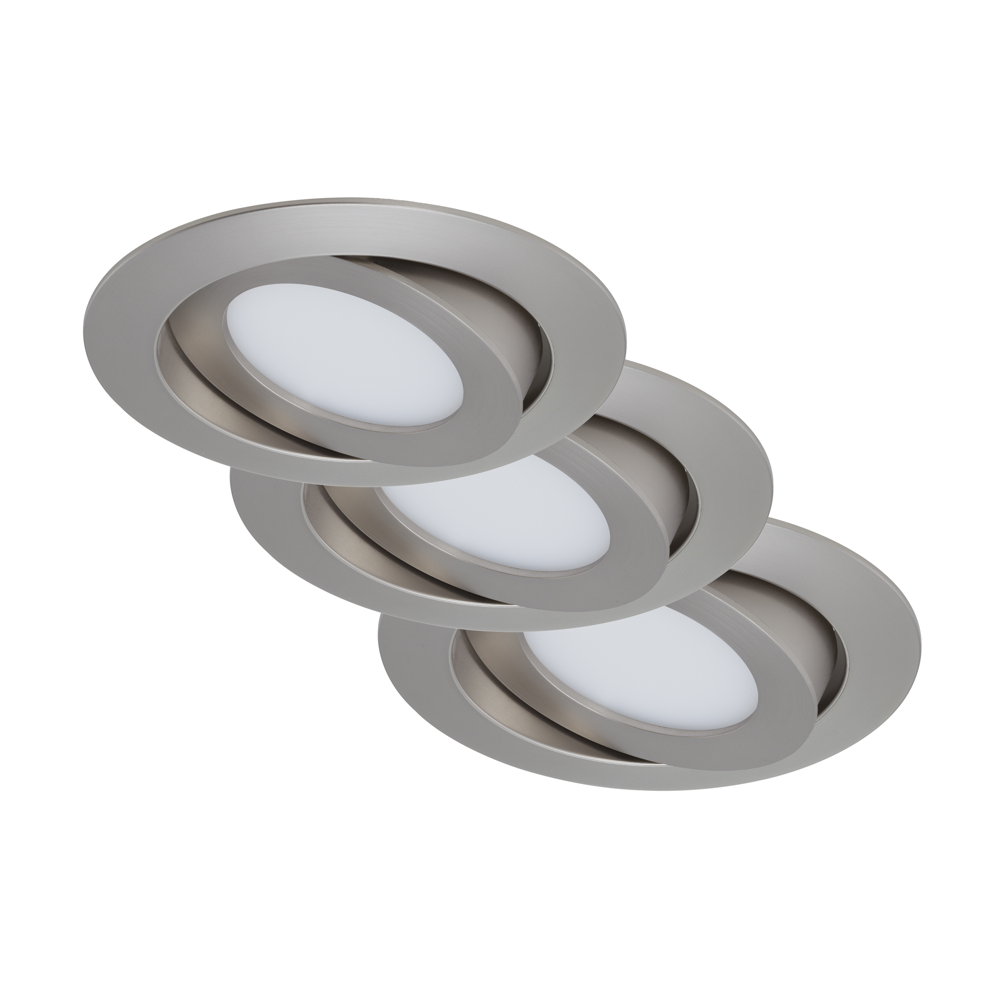 LED-Einbauleuchte 'Flat' matt-nickel 6 W, 3er-Set + product picture
