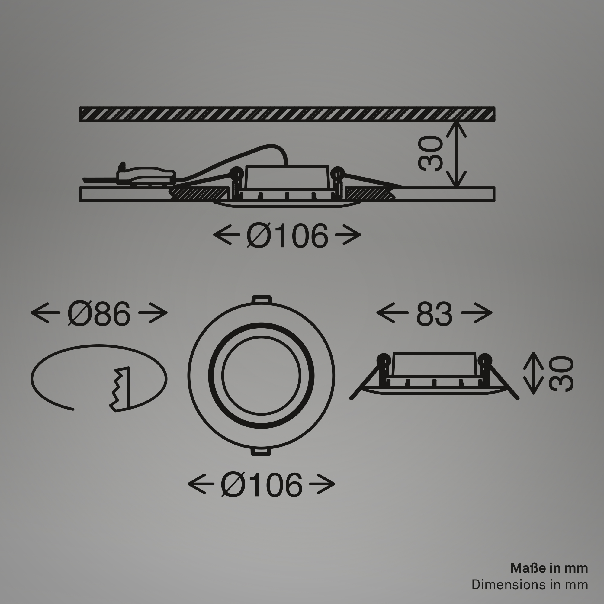 LED-Einbauleuchtenset 'Flat Move' 600 lm 6 W 3 Stk. schwenkbar