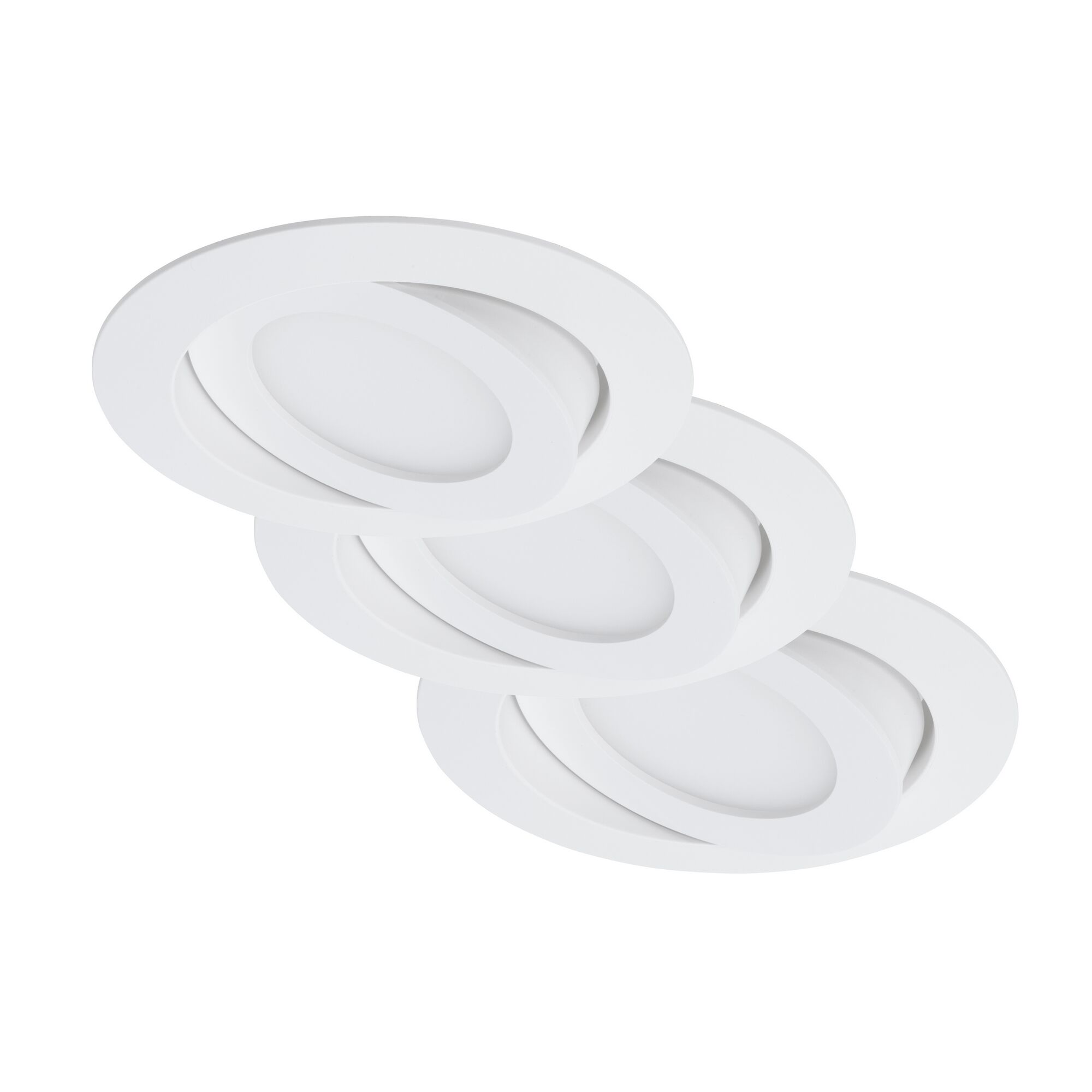 Drei weiße LED Einbauleuchten