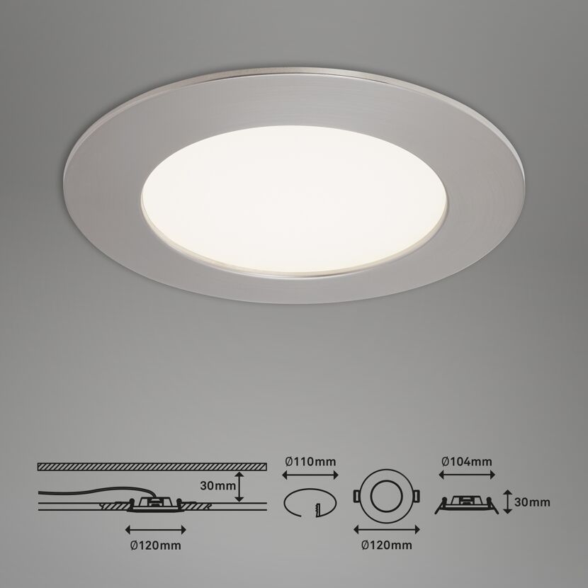 LED-Einbauleuchtenset 'Flat In' 800 lm 8 W 3 Stk. Bad