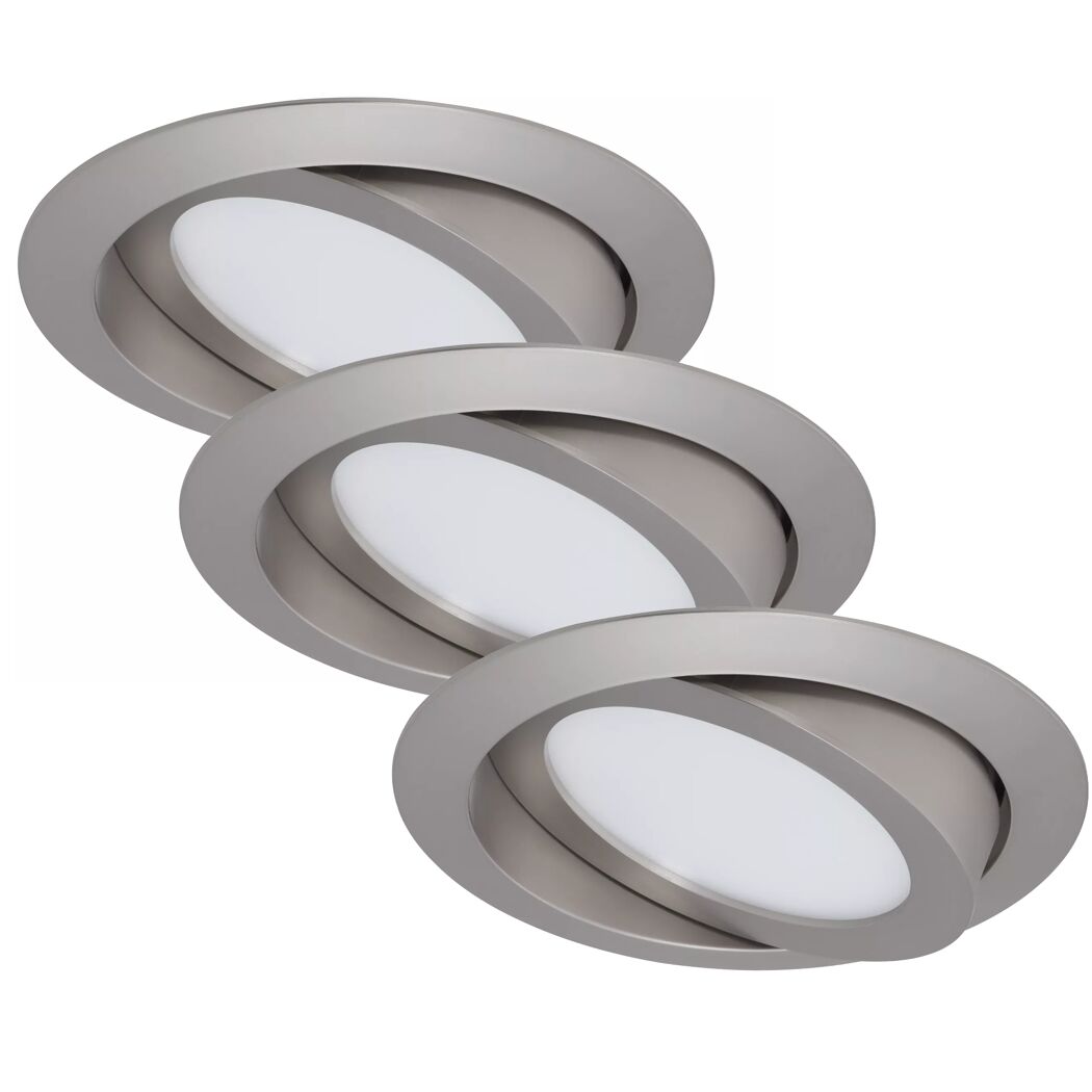Set aus drei schwenkbaren LED-Einbauleuchten 'Flat Move'.