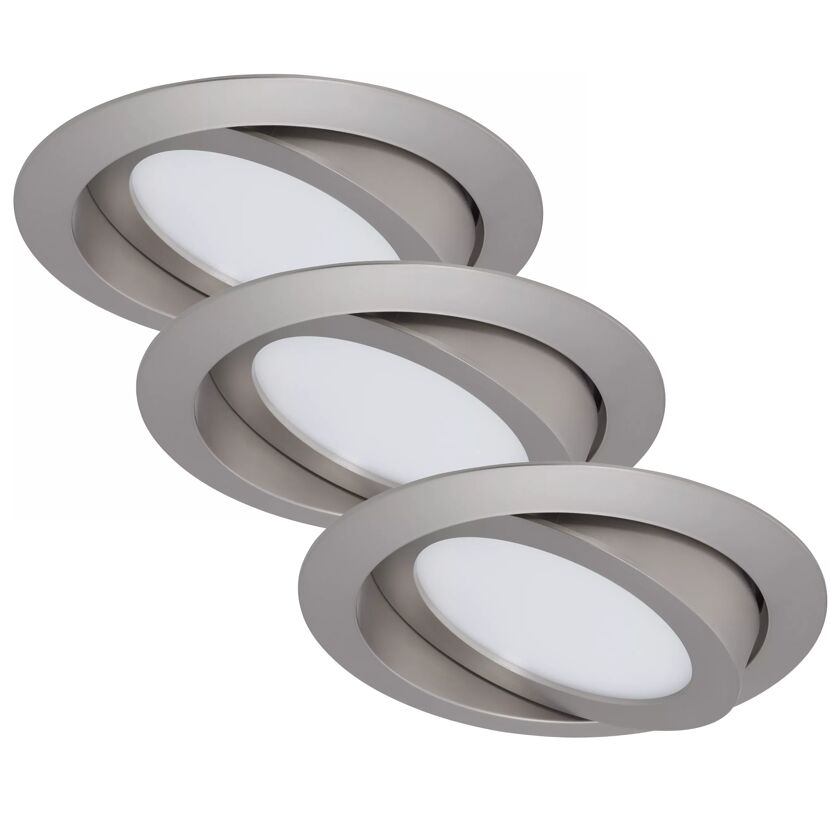 LED-Einbauleuchtenset 'Flat Move' 800 lm 8 W 3 Stk. schwenkbar