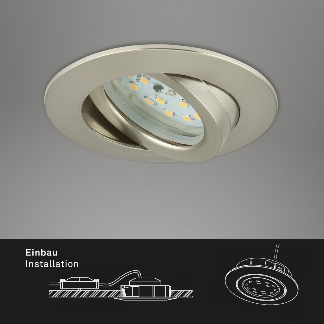 LED-Einbauleuchtenset 'Attach Dim' dimmbar 18,9 W 1380 lm warmweiß Ø 8,2 cm 3 Stück