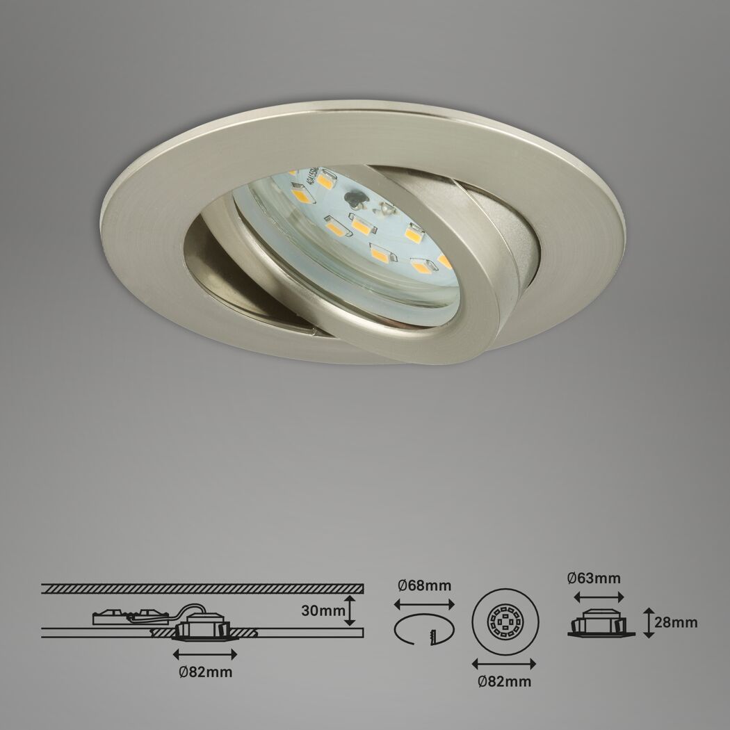 LED-Einbauleuchtenset 'Attach Dim' dimmbar 18,9 W 1380 lm warmweiß Ø 8,2 cm 3 Stück