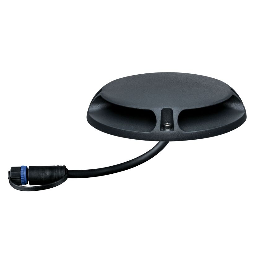 Schwarze Bodenleuchte mit Kabel und Stecker