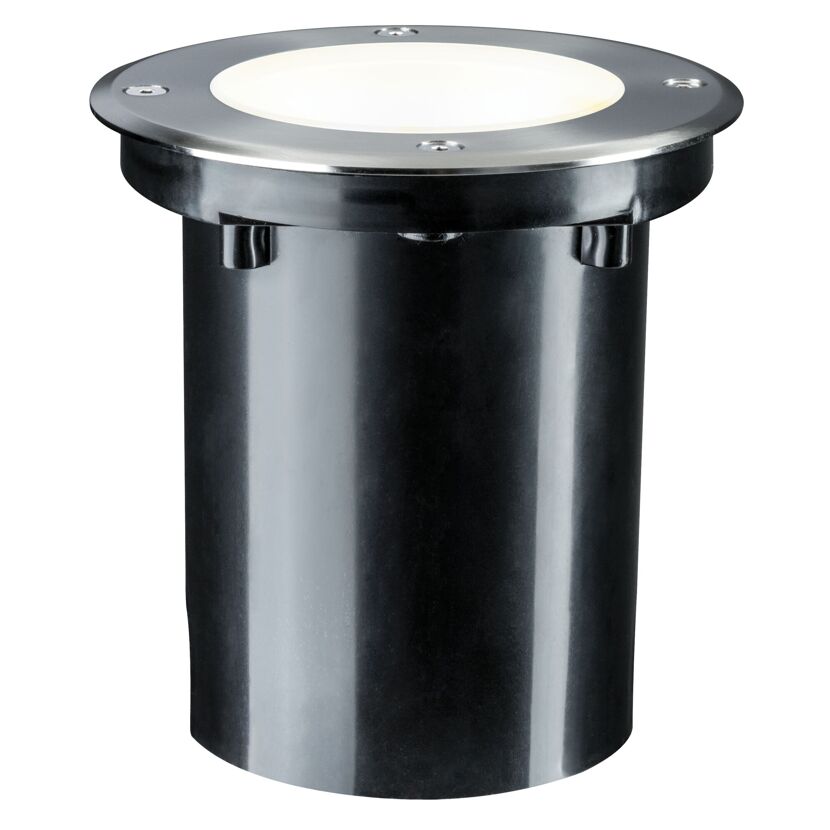 Bodeneinbauleuchte 'Plug & Shine' Metall chromfarben 6 W Ø 14 cm