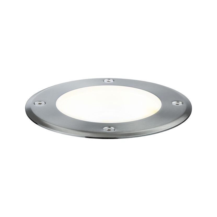 Bodeneinbauleuchte 'Plug & Shine' Metall chromfarben 6 W Ø 14 cm