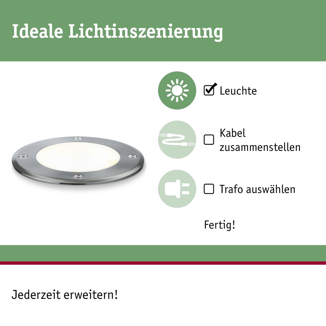 LED-Außeneinbauleuchte 'Plug & Shine' dimmbar 540 lm warmweiß Ø 14 cm