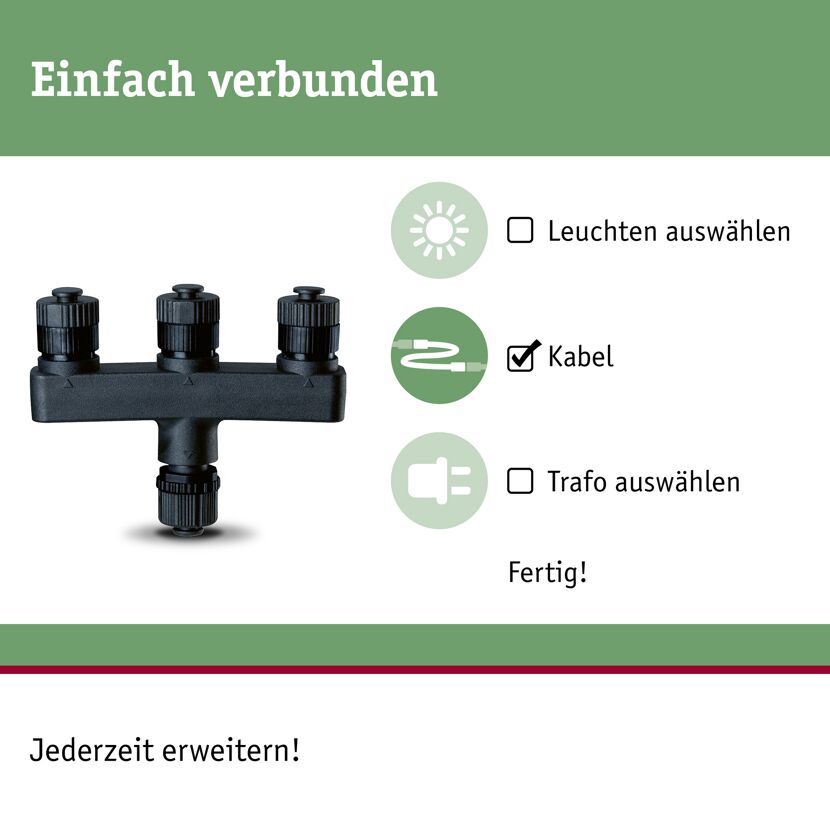Verteiler 'Plug & Shine' 3 Ausgänge schwarz