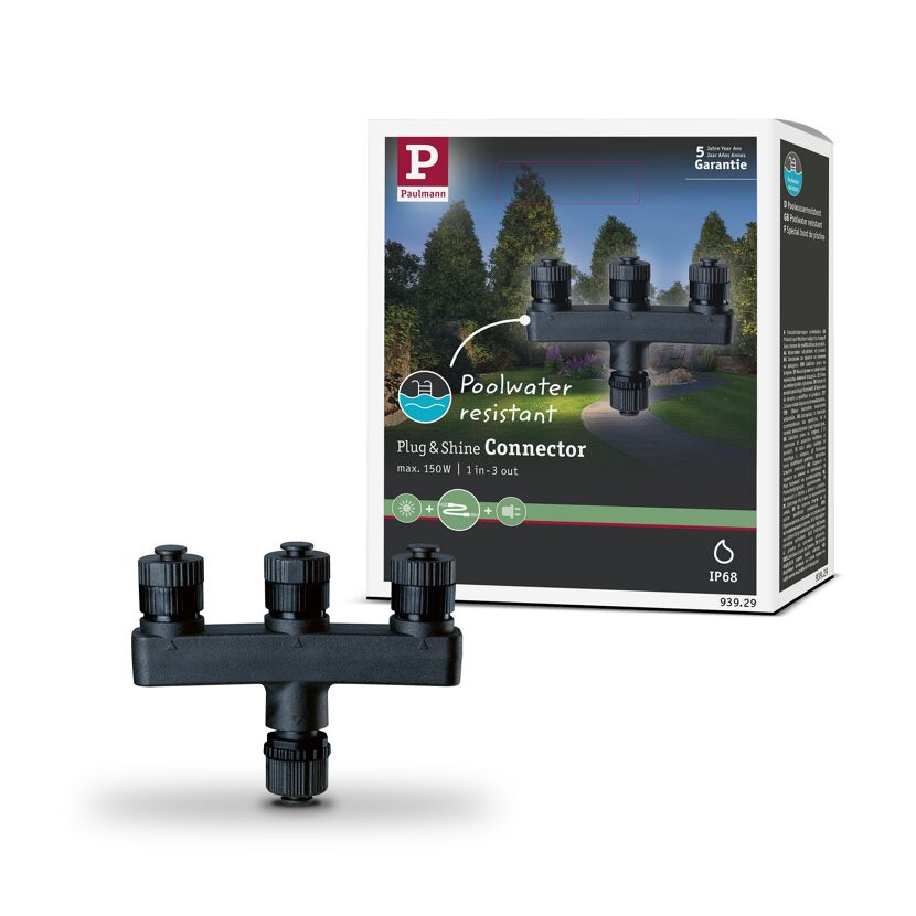 Verteiler 'Plug & Shine' 3 Ausgänge schwarz