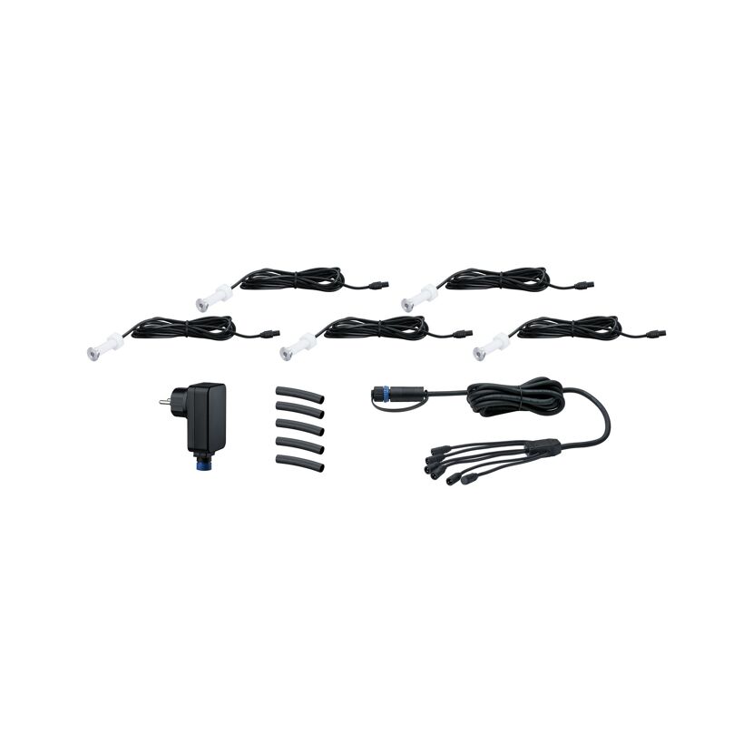 Einbauleuchten-Set 'Plug & Shine' 5 Leuchten 1,8 lm silber