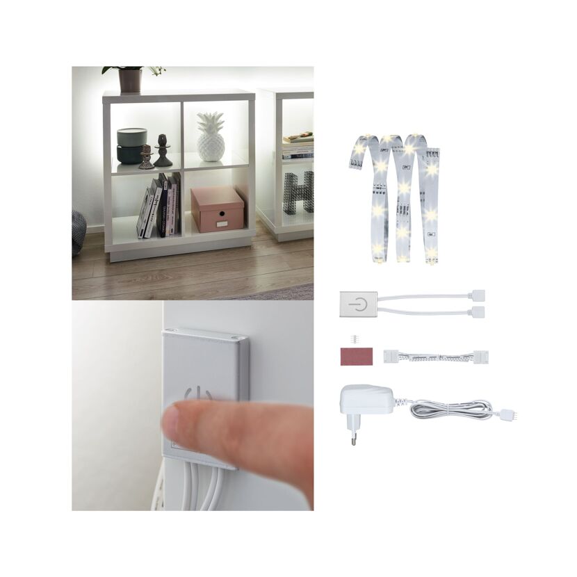 LED-Set 'YourLED Eco Comfort' 1 m warmweiß 2,4 W weiß mit Touch-Sensor