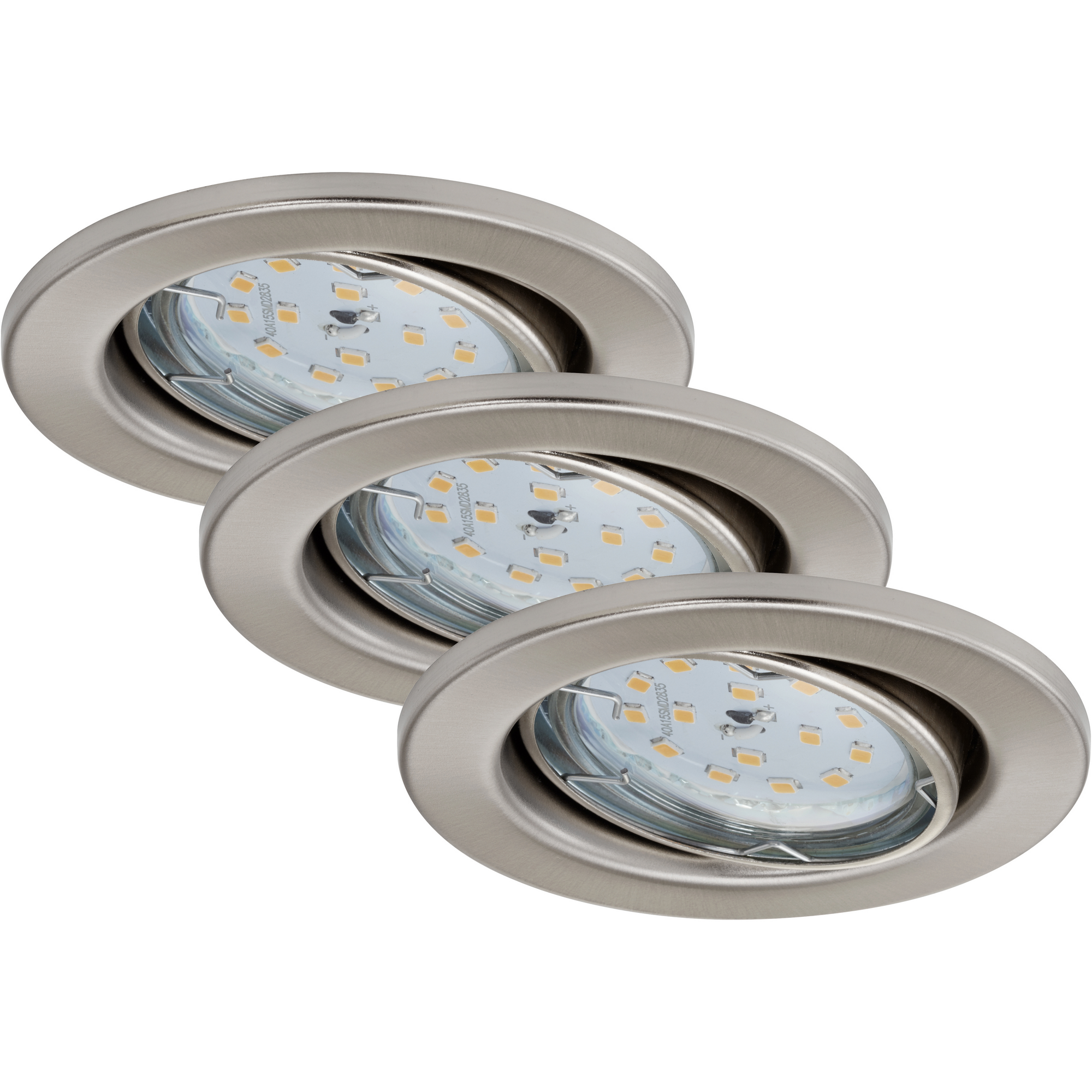 LED-Einbauleuchte 'Fit Dim' Nickel matt 400 lm, 3er-Set + product picture