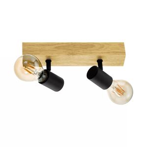 Deckenleuchte 'Townshend 3' holz schwarz 2 x 60 Watt