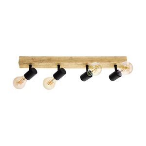 Deckenleuchte 'Townshend 3' holz schwarz 4 x 60 Watt