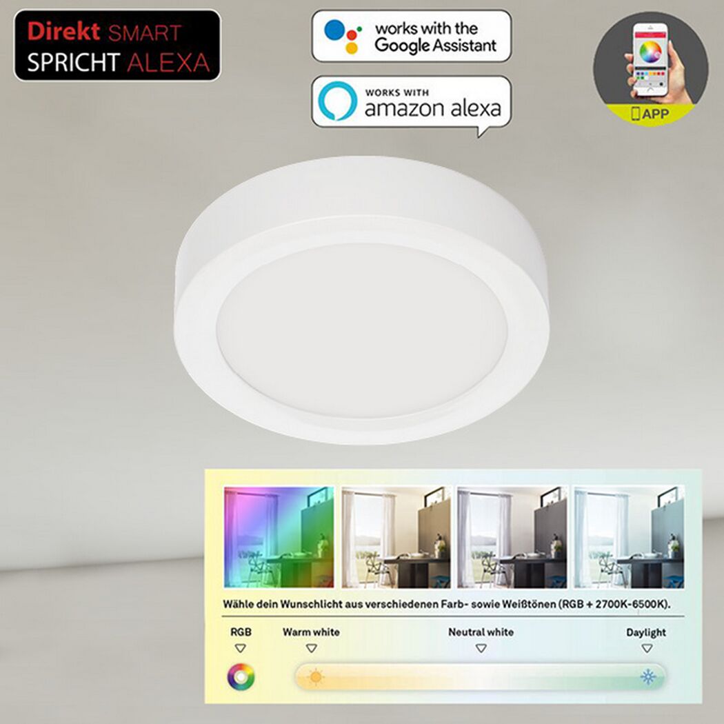 LED-Deckenleuchte 'Virgo' dimmbar 18 W 1800 lm Ø 22,5 x 3,8 cm