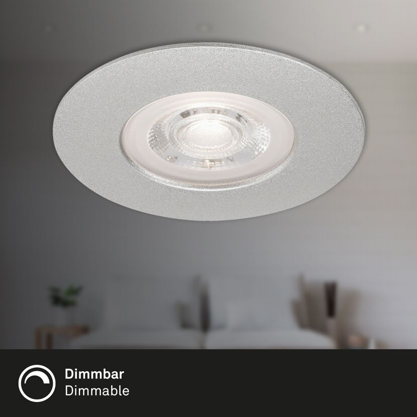 LED-Einbauleuchte 'Kulana' chrom-matt 460 lm, 3er-Set, IP 44, dimmbar