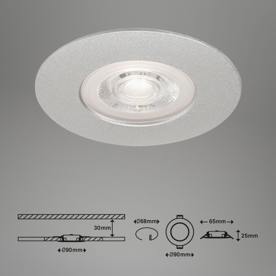 LED-Einbauleuchtenset 'Kulana' dimmbar 14,7 W 1440 lm warmweiß Ø 9 cm 3 Stück