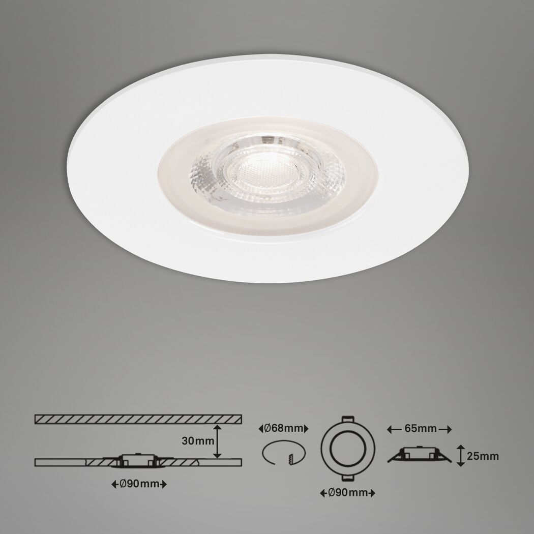 LED-Einbauleuchtenset 'Kulana' dimmbar 14,7 W 1440 lm warmweiß Ø 9 cm 3 Stück