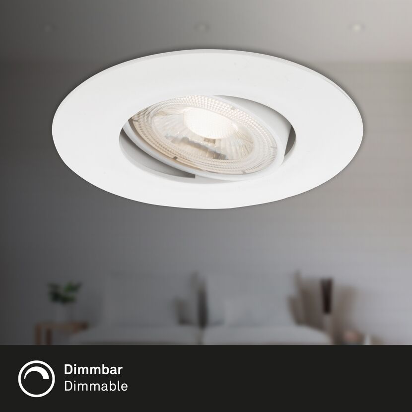 Einbauleuchte 'Kulana' weiß 460 lm, 3er-Set, IP 23, dimmbar