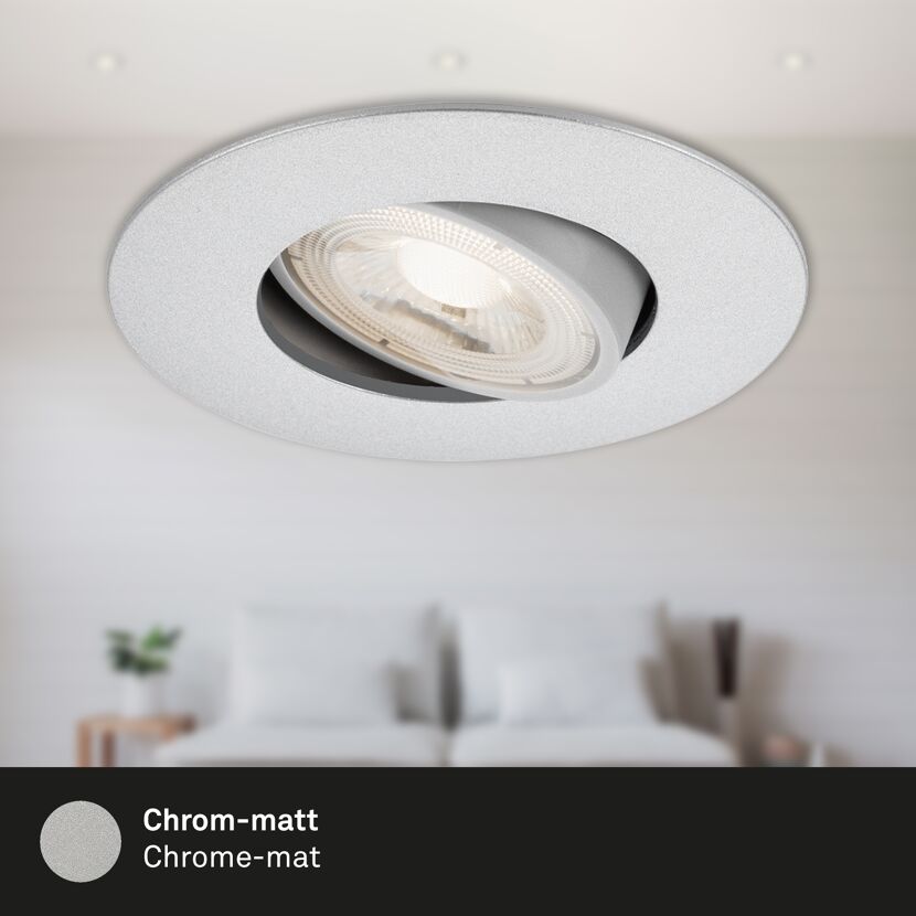 LED-Einbauleuchte 'Nava Move' chrom-matt 460 lm, 3er-Set