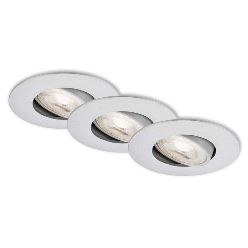 LED-Einbauleuchte 'Nava Move' chrom-matt 460 lm, 3er-Set