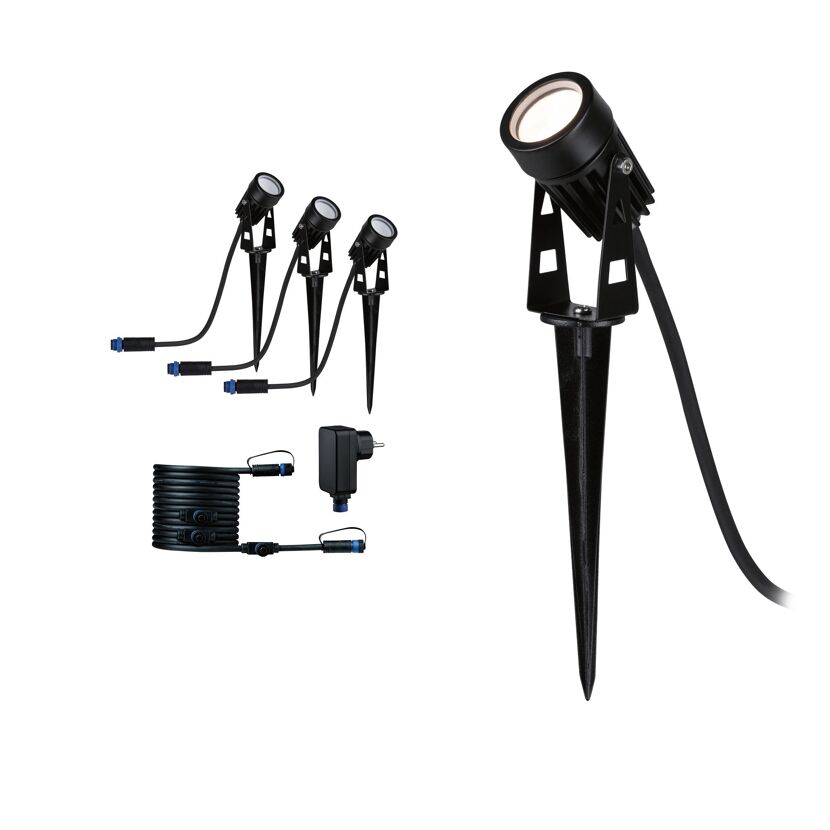 LED-Erdspieß-Set 'Plug & Shine' schwarz 13 W