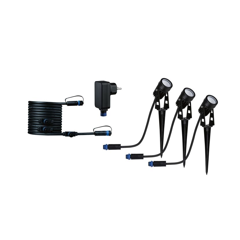 LED-Erdspieß-Set 'Plug & Shine' schwarz 13 W