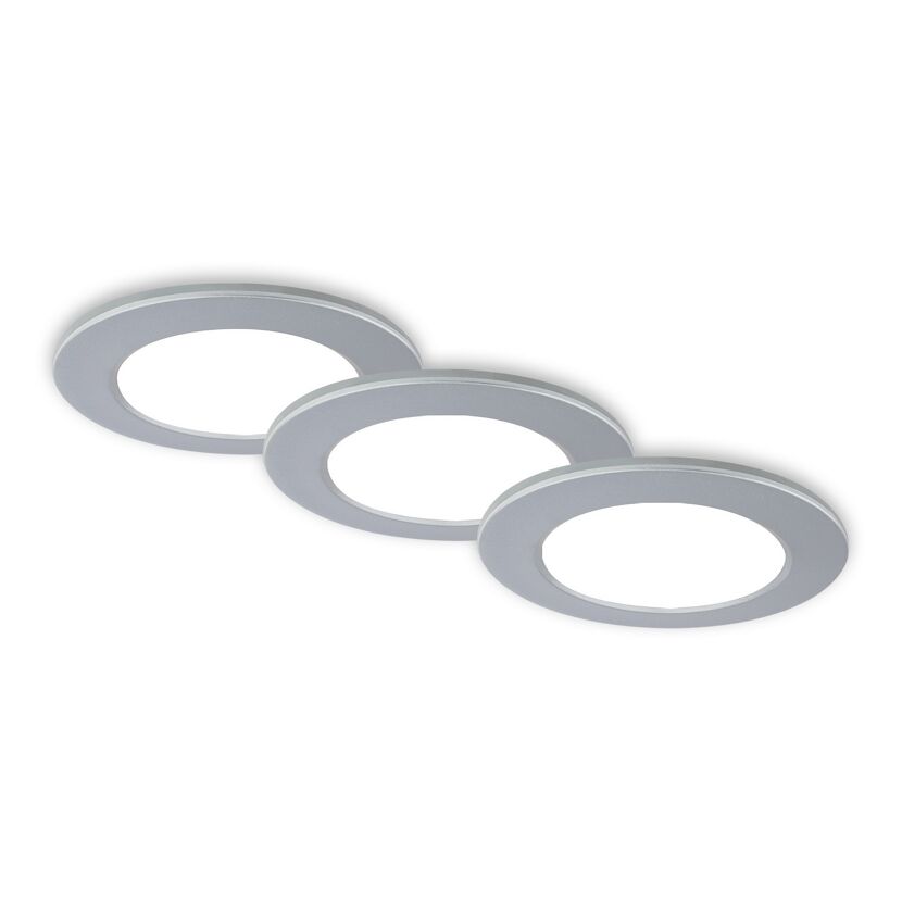 LED-Einbauleuchte 4,8 W Ø 9,2 cm 3 Stück chromfarben
